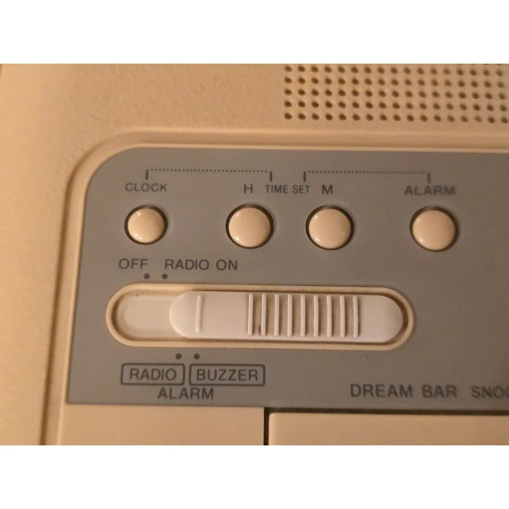 Vintage Sony Dream Machine ICF-C240 AM/FM Clock Radio Pink LED Cream Tested